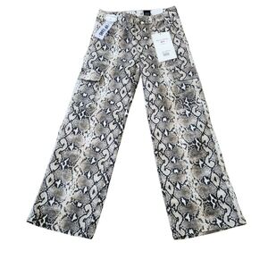 Snake Print Wide-Leg Pants Sz 9/10 Nwt